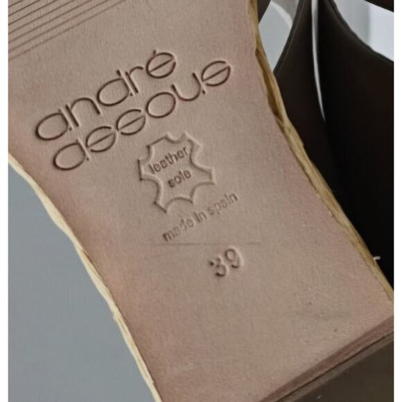 NEW Andre Assous Pilar Wedge Sandal EU 39 Platform Espadrille Off White Leather - Picture 12 of 13